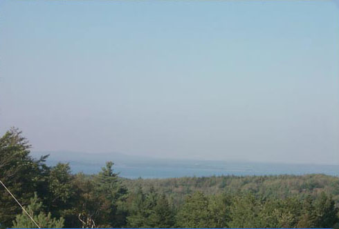 Sky over Acadia, ME discolored by pollution